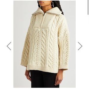 mr mittens Half-zip cable-knit wool jumper